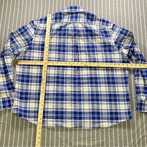 Ralph Lauren Men's XXL Blue and Yellow Plaid Button Down Shirt - Picture 3 of 3